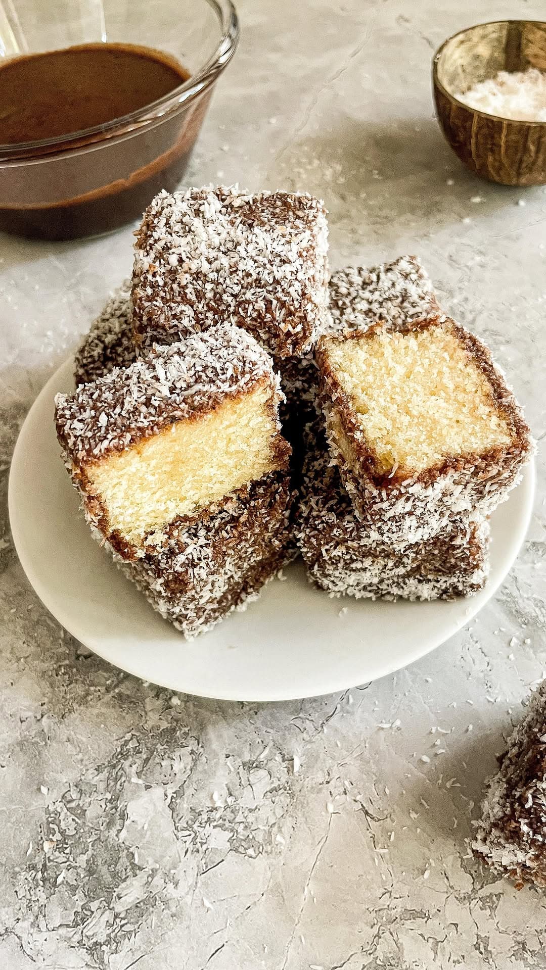 Eggless Lamington Cake