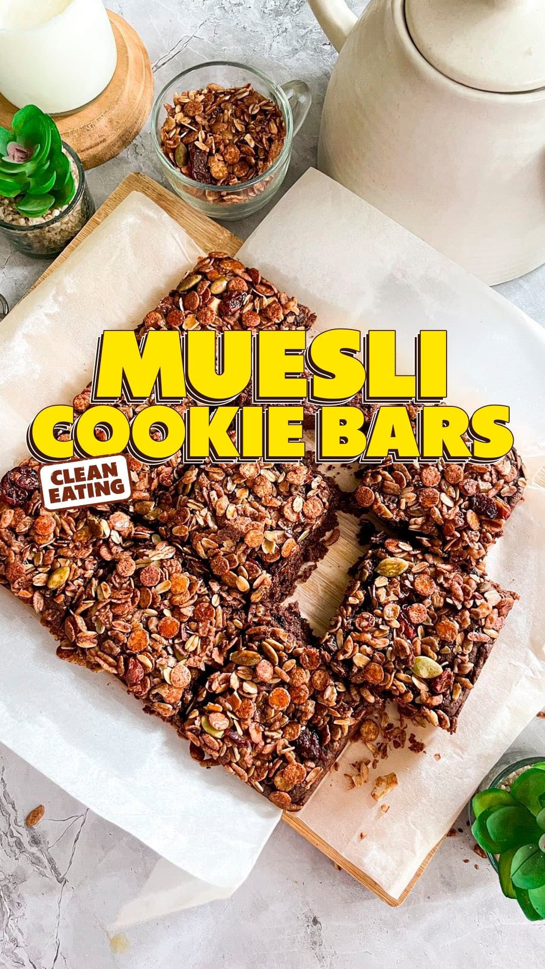 Eggless Muesli Cookie Bars!