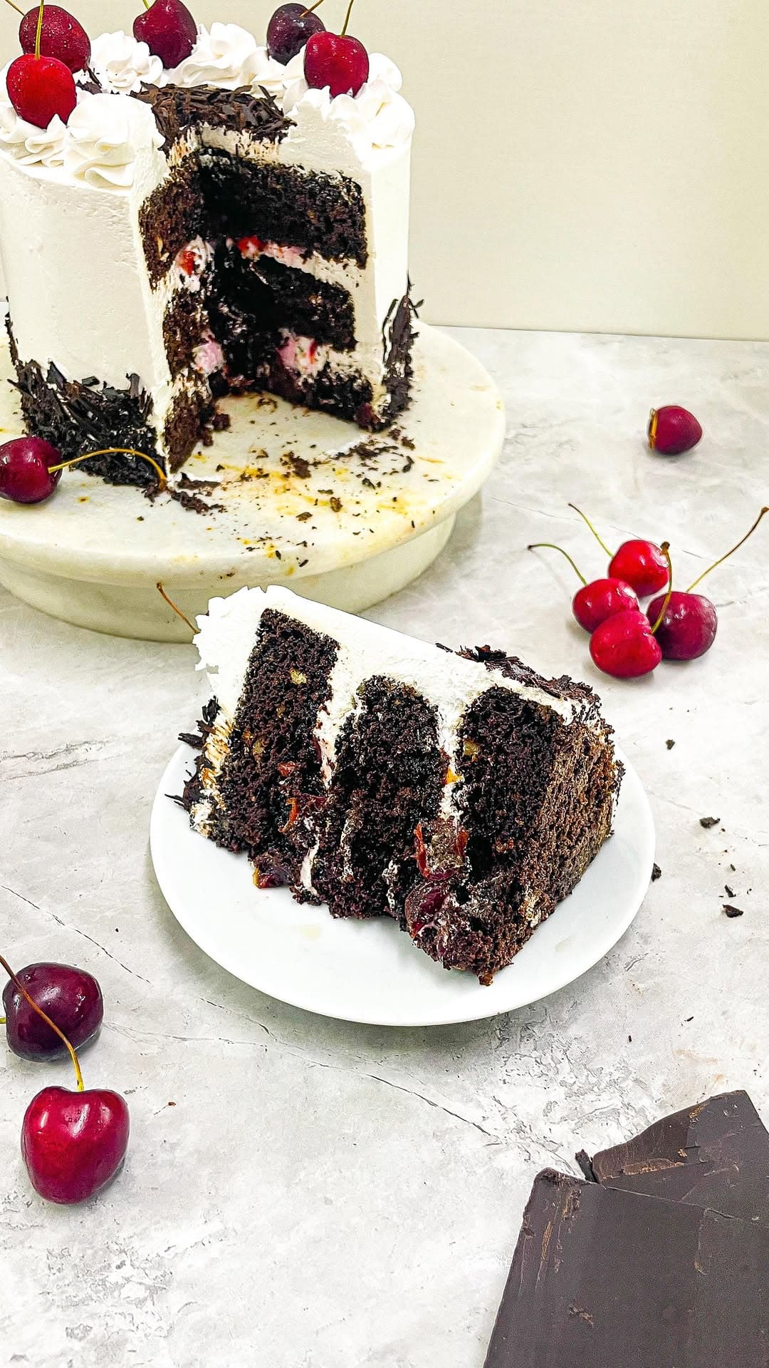 Eggless Black Forest cake