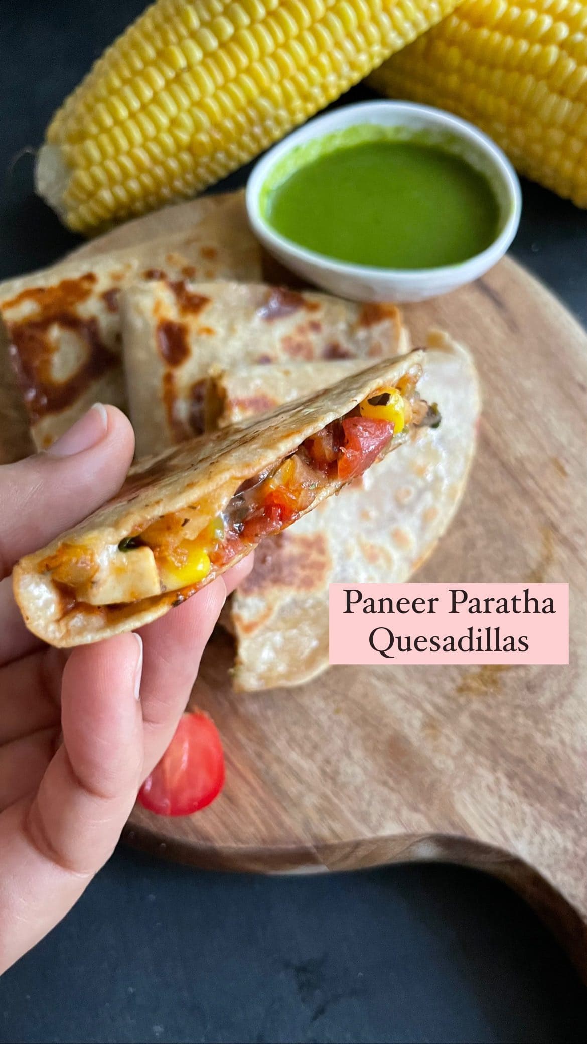 Paneer Paratha Quesadillas
