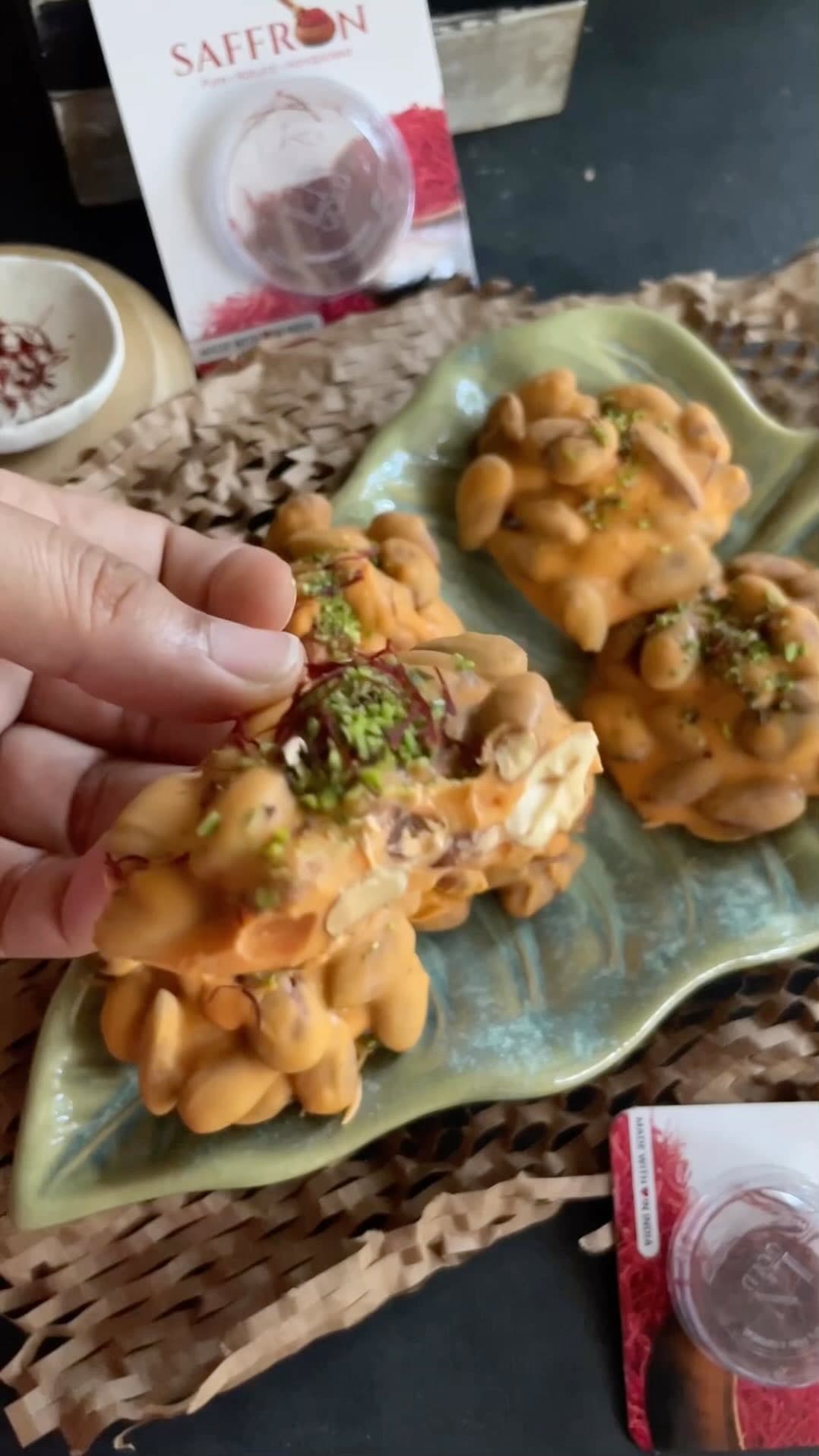 Saffron Almond Clusters