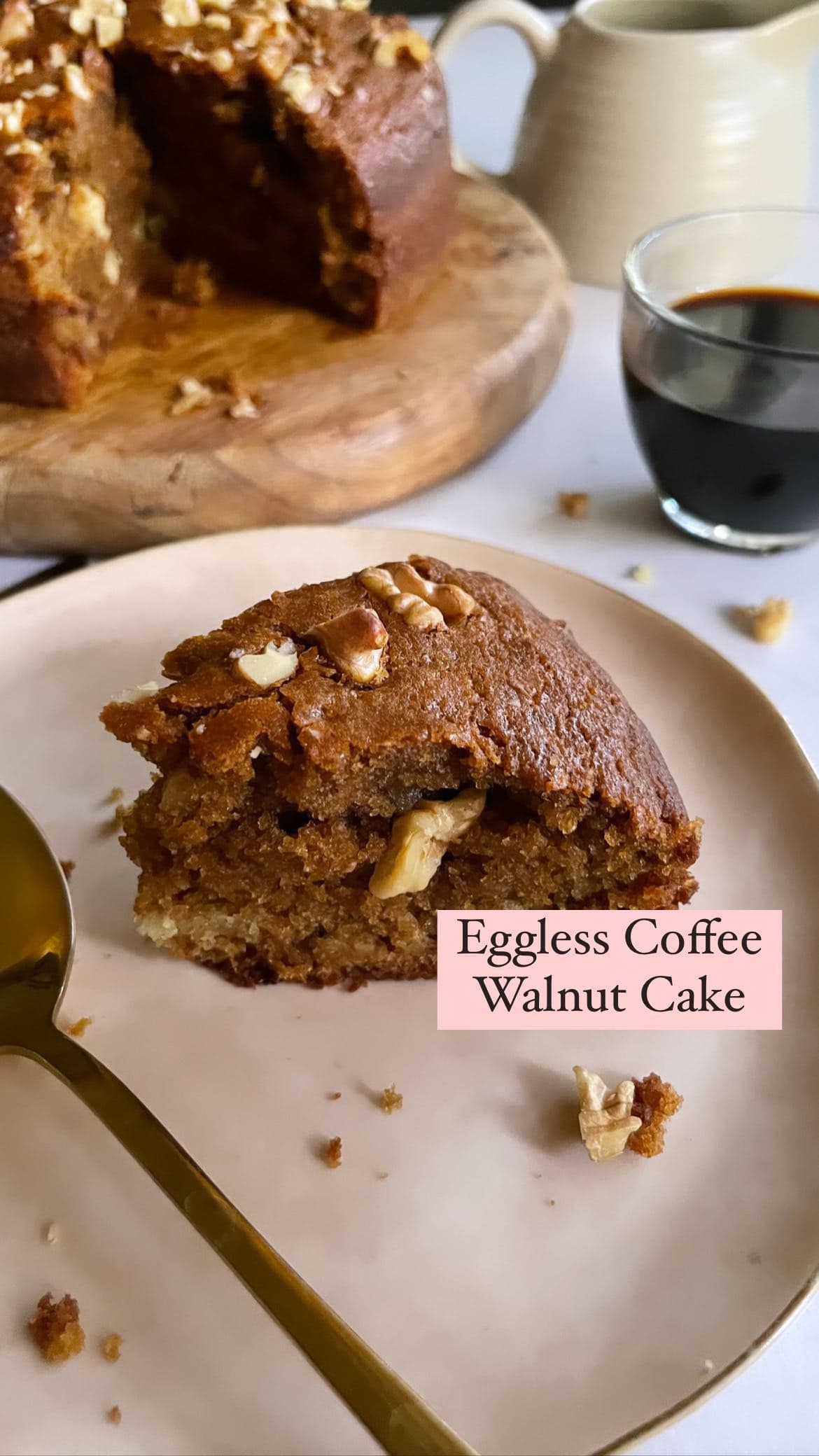 Eggless Coffee Walnut Cake