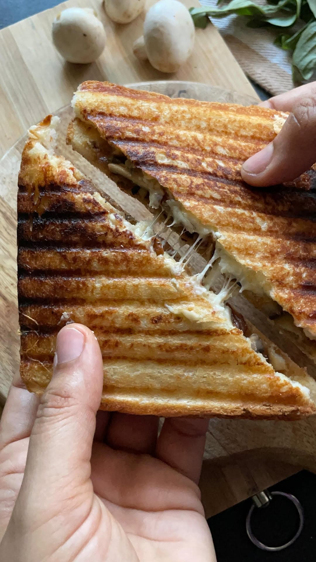 Caramelised Onion, Mushroom and Cheese sandwich!