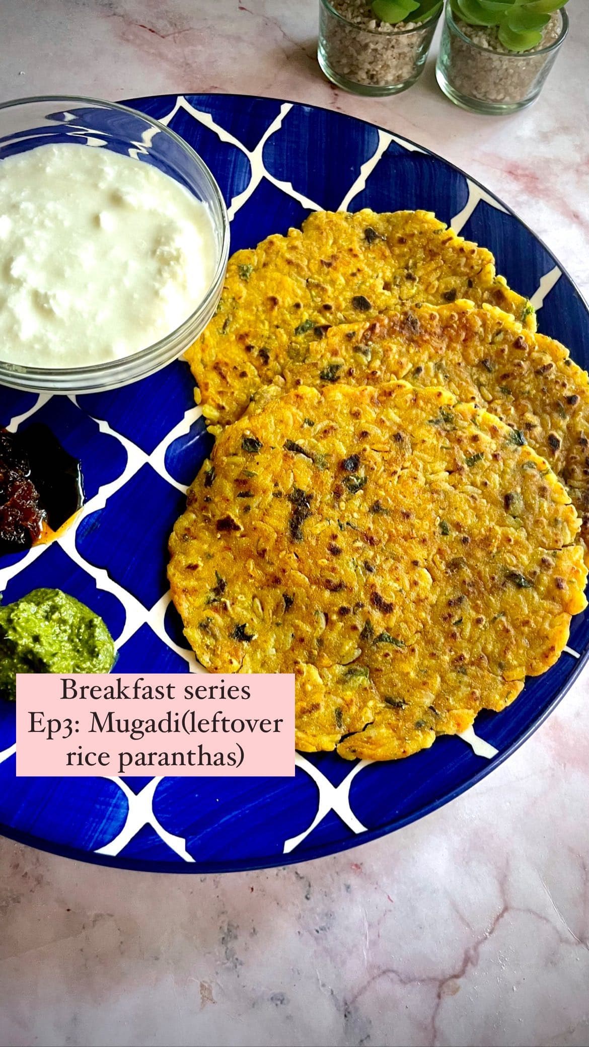 Breakfast series:EP3: Mugadi(left-over rice parantha)