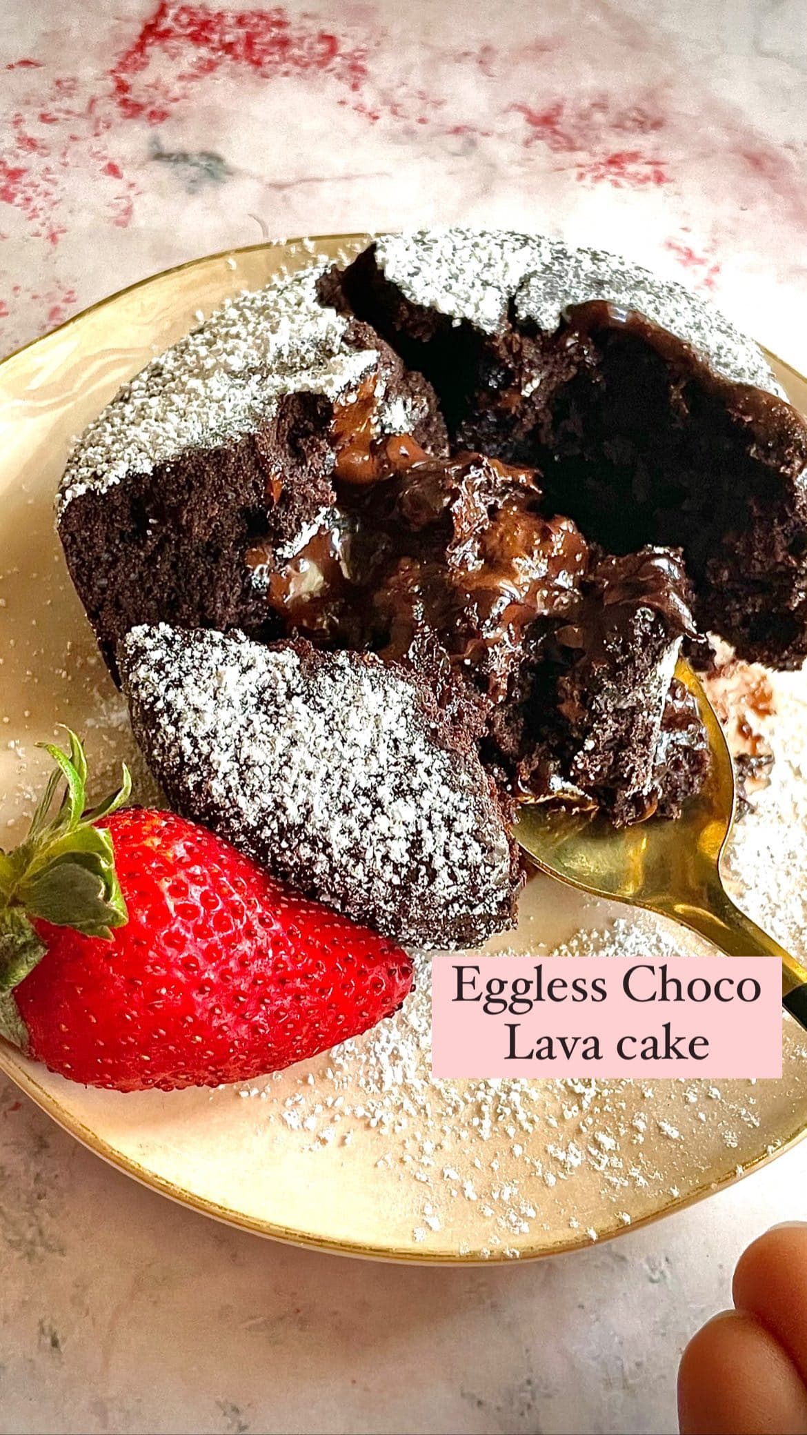 Valentines special : Eggless Choco lava cake