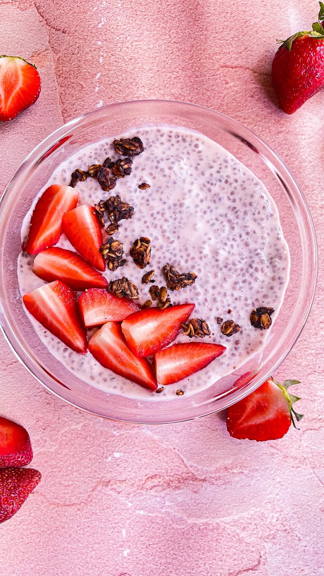 High Protein Strawberry Chia Pudding